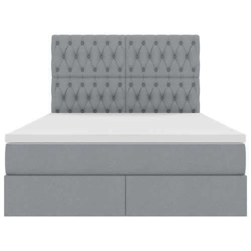 Легло с място за съхранение и матрак Светлосиво 140 x 200 cm