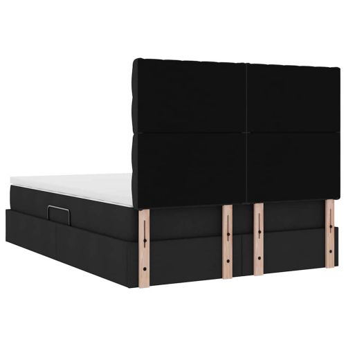 Легло с място за съхранение и матрак Черно 140 x 200 cm