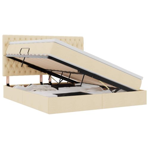 Легло с място за съхранение и матрак Кремав 160 x 200 cm