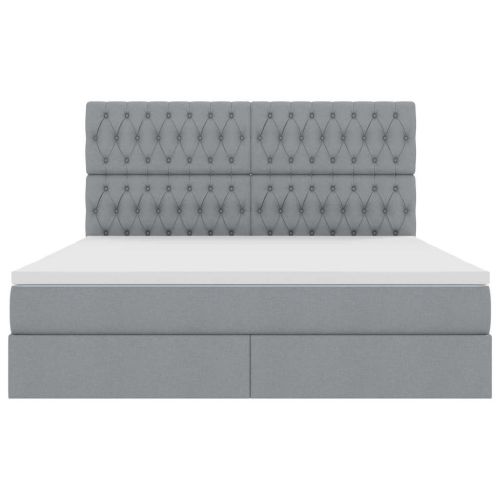 Легло с място за съхранение и матрак Светлосиво 180 x 200 cm