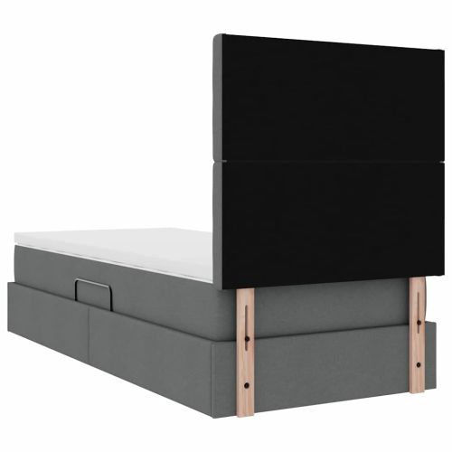 Легло с място за съхранение и матрак Тъмен сив 100 x 200 cm