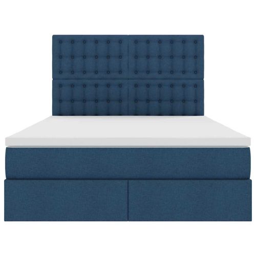 Легло с място за съхранение и матрак Синьо 140 x 190 cm