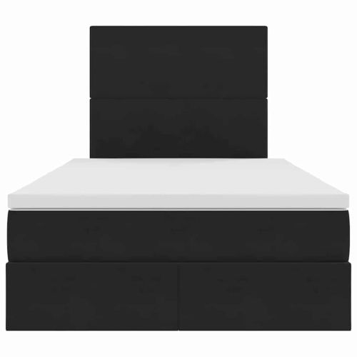 Легло с място за съхранение и матрак Черно 120 x 190 cm Кадифе