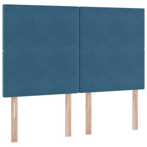 Легло с място за съхранение и матрак Тъмен син 140 x 190 cm