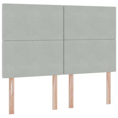 Легло с място за съхранение и матрак Светлосиво 140 x 200 cm