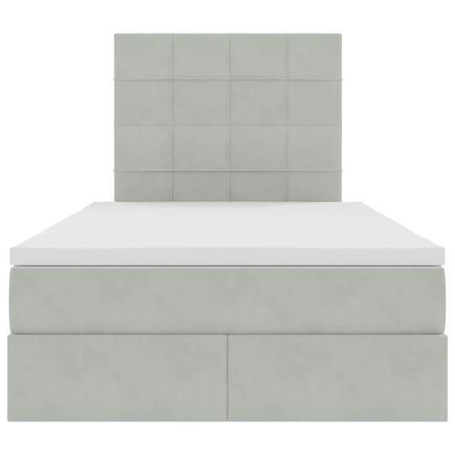 Легло с място за съхранение и матрак Светлосиво 120 x 200 cm