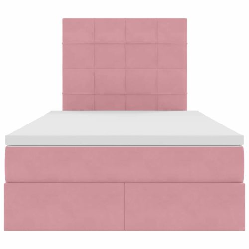 Легло с място за съхранение и матрак Розово 120 x 200 cm Кадифе