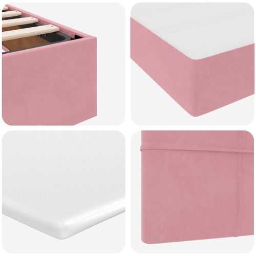 Легло с място за съхранение и матрак Розово 140 x 200 cm Кадифе