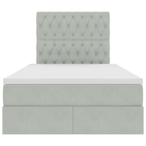 Легло с място за съхранение и матрак Светлосиво 120 x 200 cm