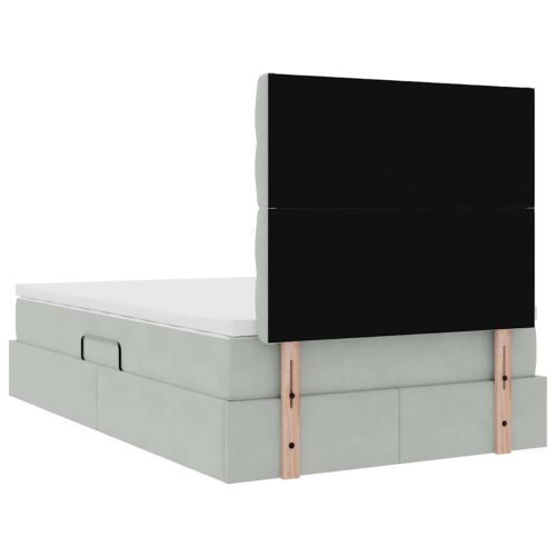 Легло с място за съхранение и матрак Светлосиво 120 x 200 cm