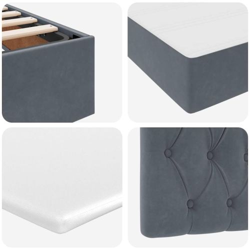 Легло с място за съхранение и матрак Тъмен сив 120 x 200 cm