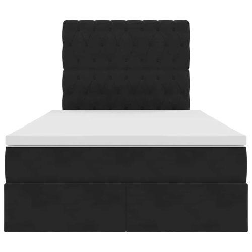 Легло с място за съхранение и матрак Черно 120 x 200 cm Кадифе