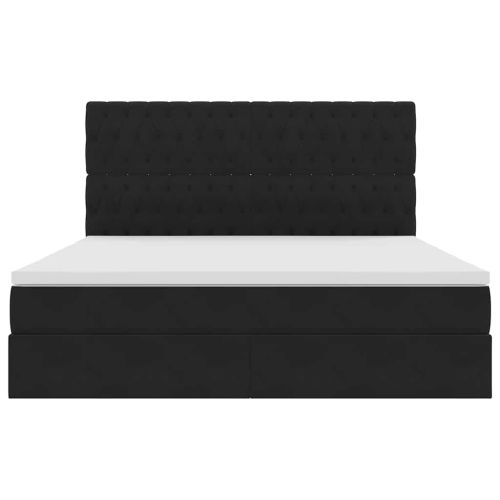 Легло с място за съхранение и матрак Черно 180 x 200 cm Кадифе
