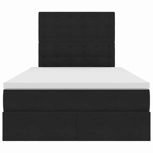 Легло с място за съхранение и матрак Черно 120 x 190 cm Кадифе