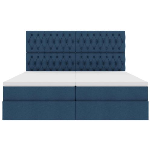 Легло с място за съхранение Синьо 180 x 200 cm Изкуствена