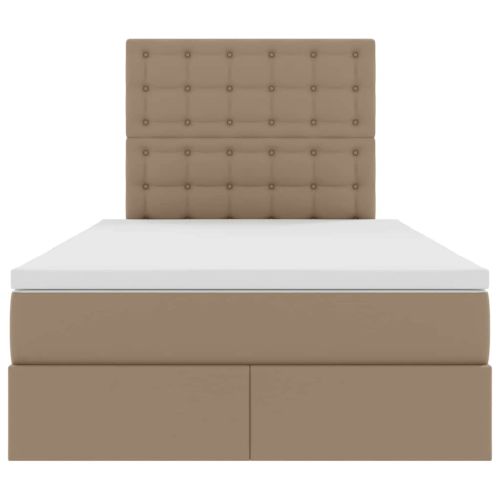 Легло с място за съхранение и LED с LED Капучино 120 x 200 cm