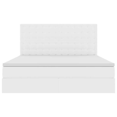 Легло с място за съхранение и LED с LED Чисто бяло 160 x 200 cm