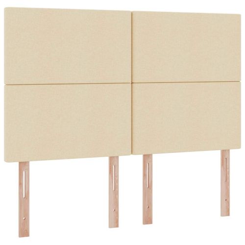 Легло с място за съхранение и LED Кремав 140 x 200 cm Полиестер