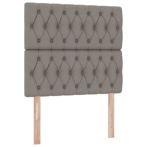 Легло с място за съхранение и LED Таупе 100 x 200 cm Полиестер