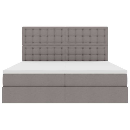 Легло С LED лентисти светлини Таупе 200 x 200 cm текстил