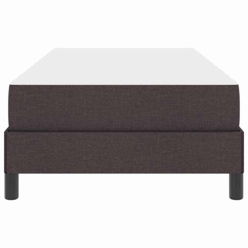 Легло с пружинирана основа Тъмен кафяв 90 x 190 cm текстил
