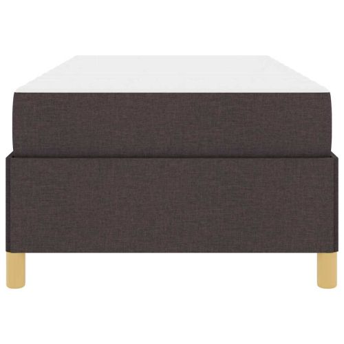 Рамка за легло с матрак Тъмен кафяв 90 x 190 cm текстил