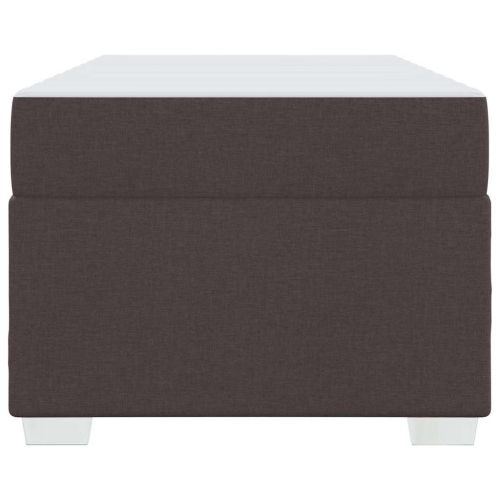 Рамка за легло с матрак Тъмен кафяв 90 x 190 cm текстил