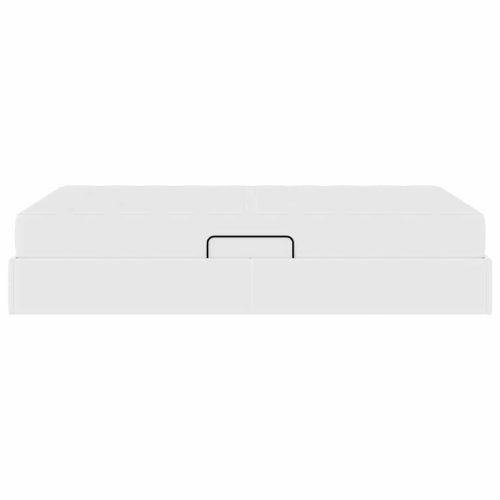 Легло с място за съхранение и матрак с матрак 2 pcs Бяло Кожа