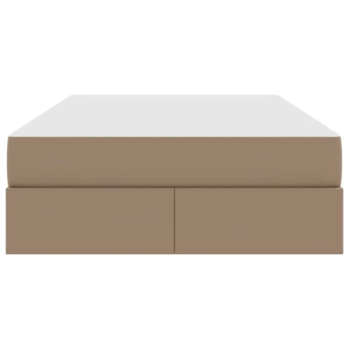 Легло с място за съхранение и матрак 2 pcs Капучино Кожа