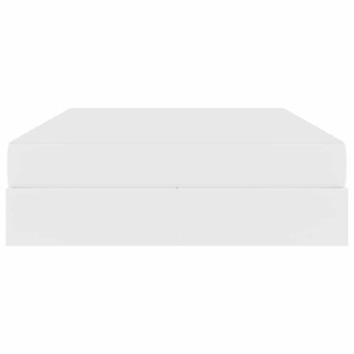 Легло с място за съхранение и матрак с матрак 2 pcs Бяло Кожа