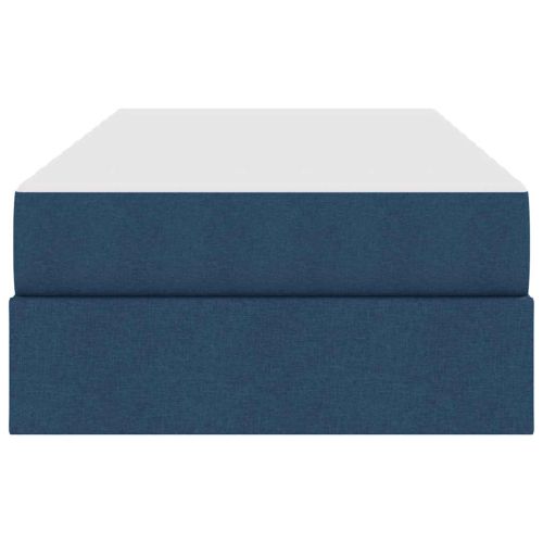 Легло с място за съхранение и матрак с матрак Синьо 90 x 200 cm