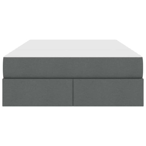 Легло с място за съхранение и матрак Тъмен сив 120 x 200 cm