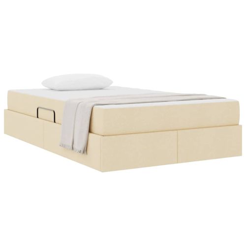 Легло с място за съхранение и матрак с матрак Крем 120 x 200 cm