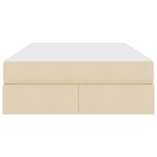 Легло с място за съхранение и матрак с матрак Крем 120 x 200 cm