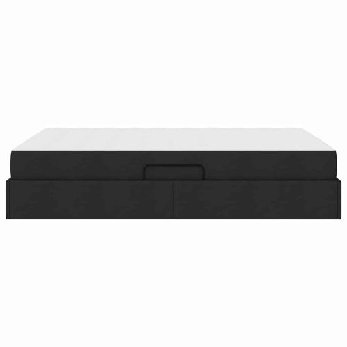 Легло с място за съхранение и матрак Черно 140 x 190 cm