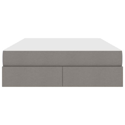 Легло с място за съхранение и матрак Таупе 140 x 190 cm