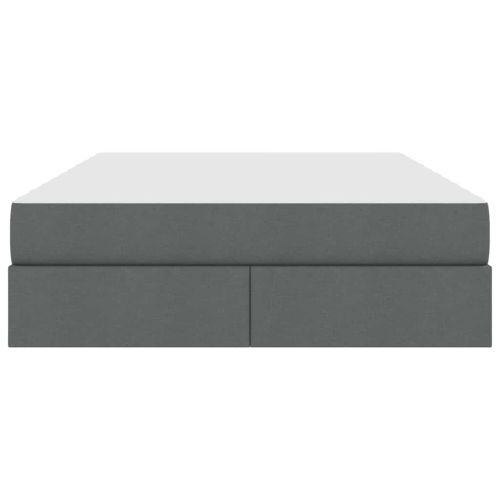 Легло с място за съхранение и матрак Тъмен сив 140 x 200 cm