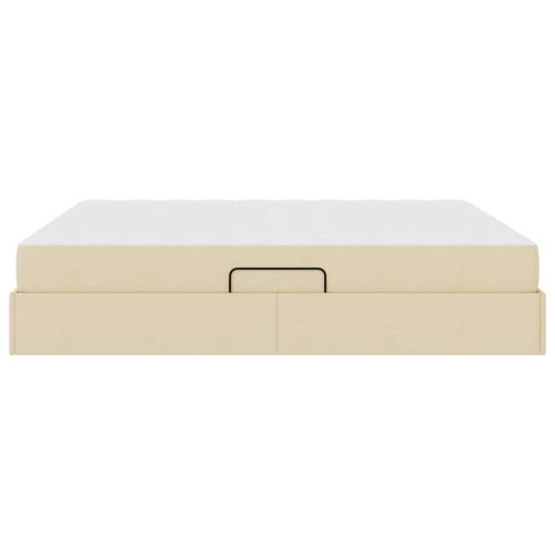 Легло с място за съхранение и матрак с матрак Крем 160 x 200 cm