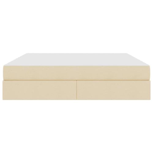 Легло с място за съхранение и матрак с матрак Крем 180 x 200 cm