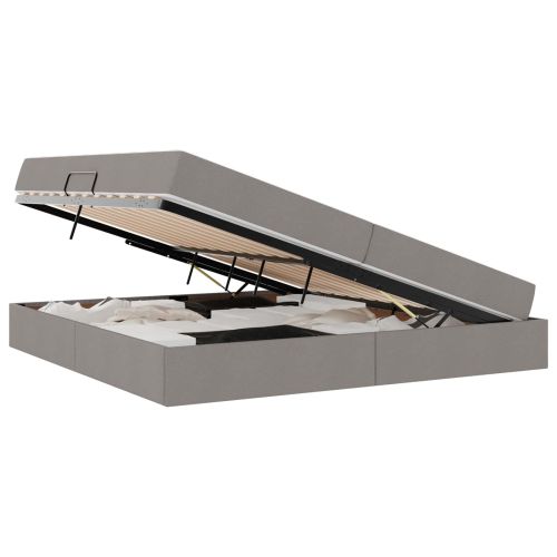 Легло с място за съхранение и матрак Таупе 200 x 200 cm