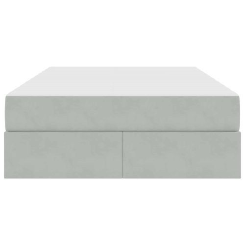 Легло с място за съхранение и матрак Светлосиво 120 x 190 cm