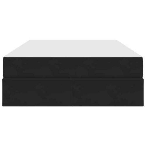 Легло с място за съхранение и матрак Черно 120 x 200 cm Кадифе