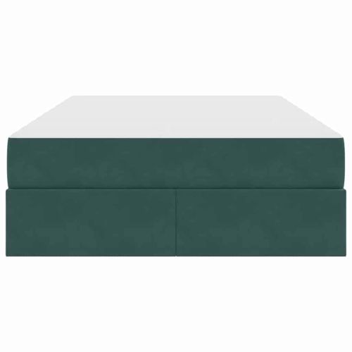 Легло с място за съхранение и матрак Тъмен зелен 120 x 200 cm