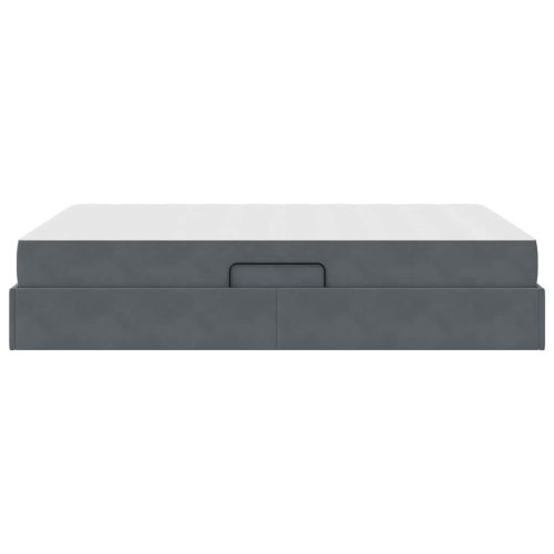 Легло с място за съхранение и матрак Тъмен сив 140 x 200 cm