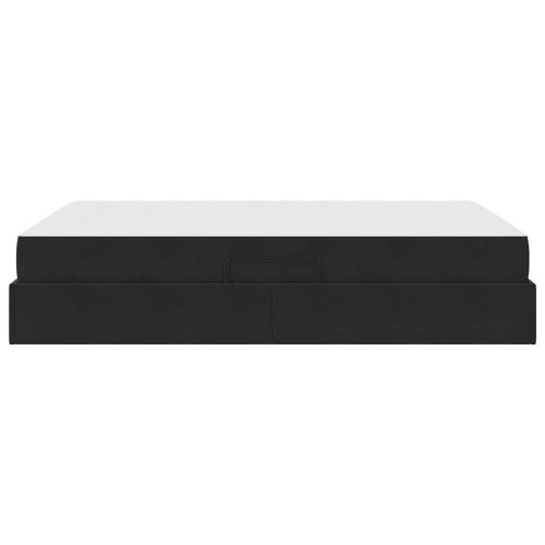 Легло с място за съхранение и матрак Черно 140 x 200 cm Кадифе