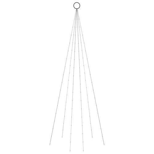 Коледна елха на флагщок, топло бяло, 108 LED, 180 см