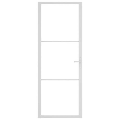 Интериорна врата 76x201,5 см бяла ESG стъкло и алуминий