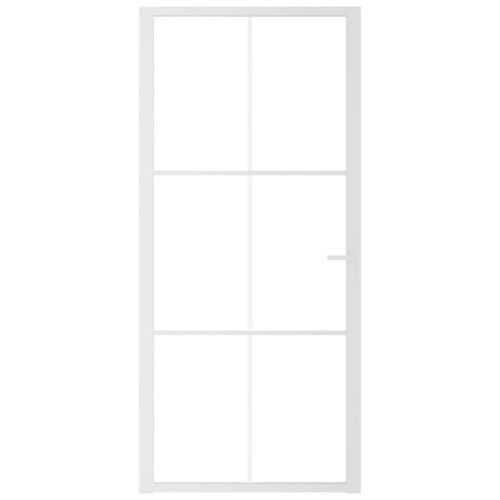 Интериорна врата 93x201,5 см бяла ESG стъкло и алуминий