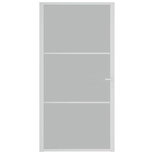 Интериорна врата, 102,5x201,5 см, бял мат, стъкло и алуминий