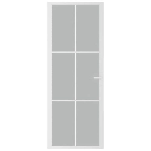 Интериорна врата 76x201,5 см бял мат ESG стъкло и алуминий